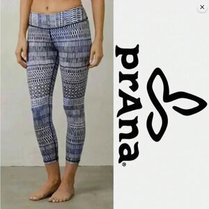 Prana Legging Women’s XS Purple Print Compression Yoga Pants 7/8